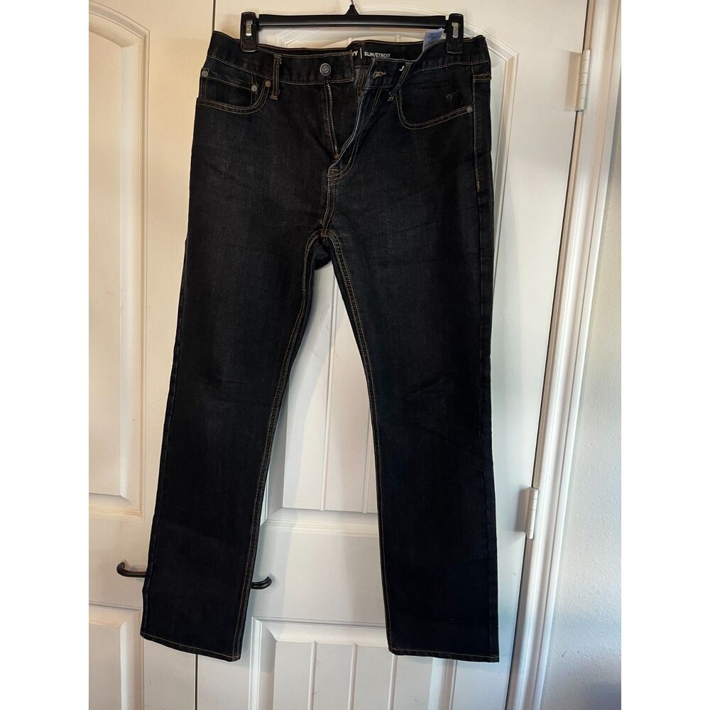 Old Navy Slim Fit Jeans Men's 34x32 Black Wash Contrast Stitch
